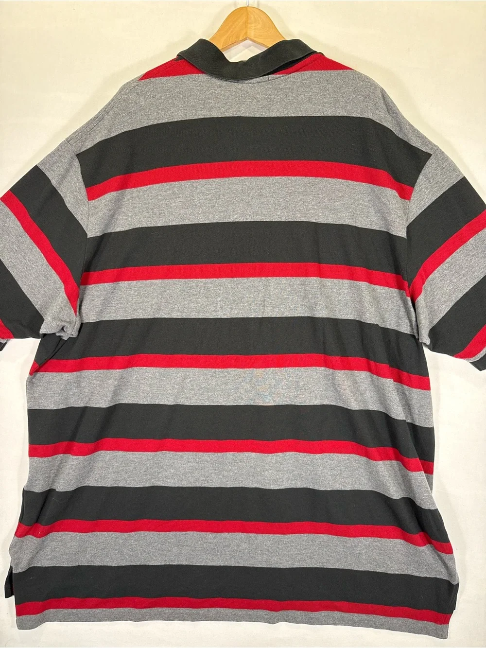 Ralph Lauren Black, Gray & Red Striped Polo Shirt